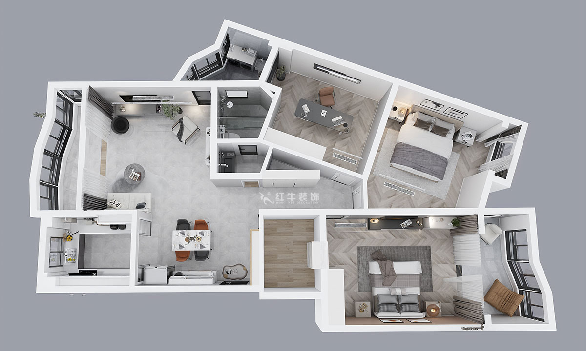 顾娟｜圣淘沙花城5-3-905-135㎡-现代风格｜3室2厅1卫｜老房装修｜定制家｜全包19